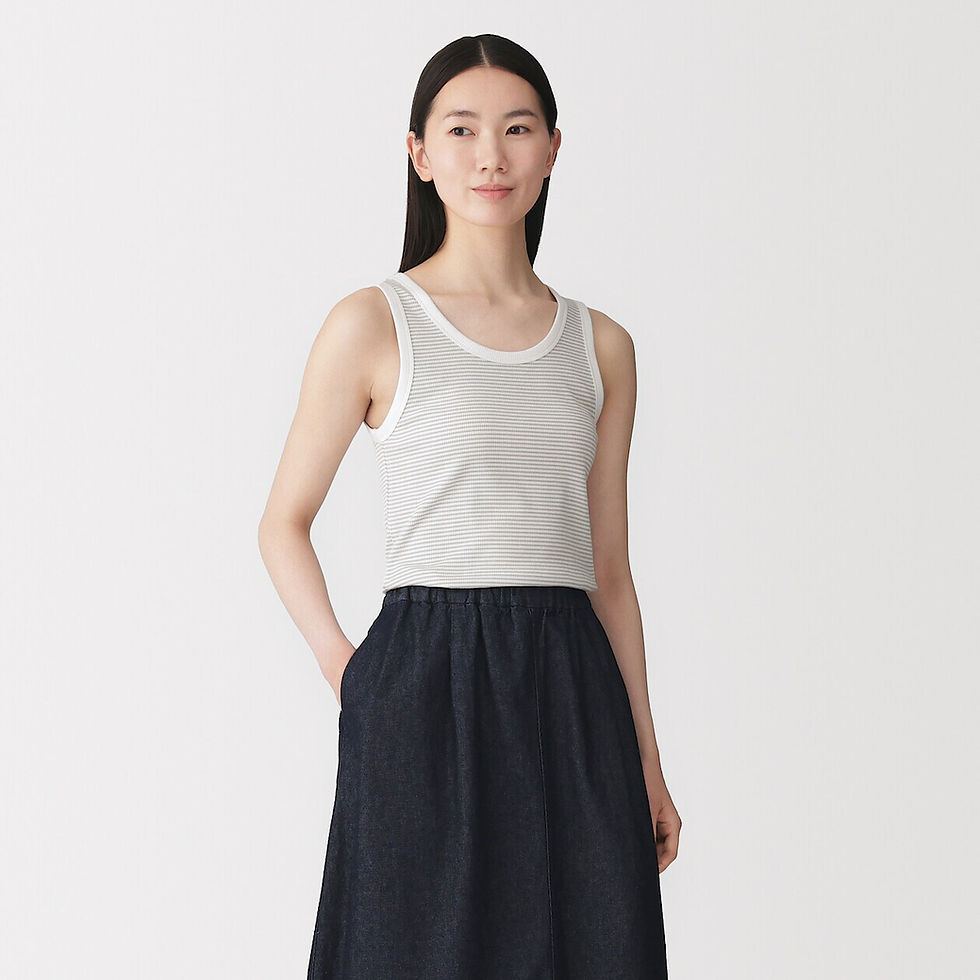 Thumbnail: Womens Lyocell Blended Ribbed Tank Top
