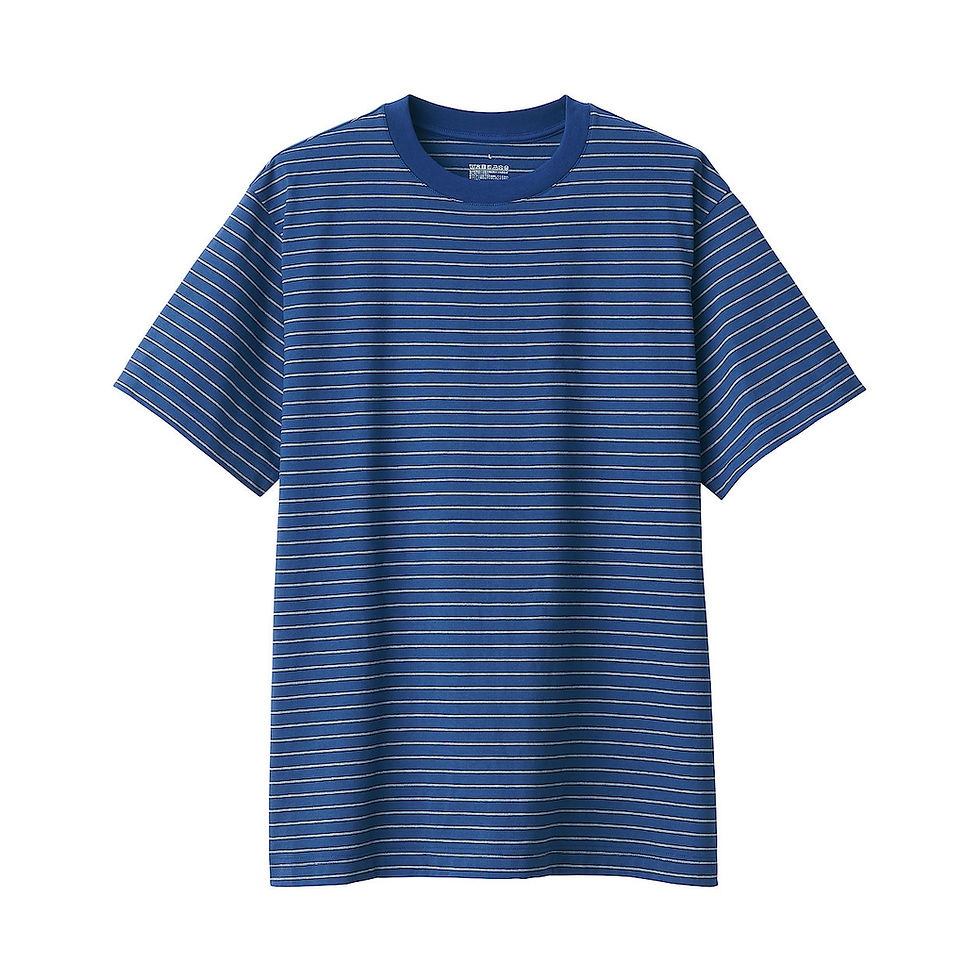 Thumbnail: Mens Jersey Striped Crew Neck Short Sleeve T-Shirt