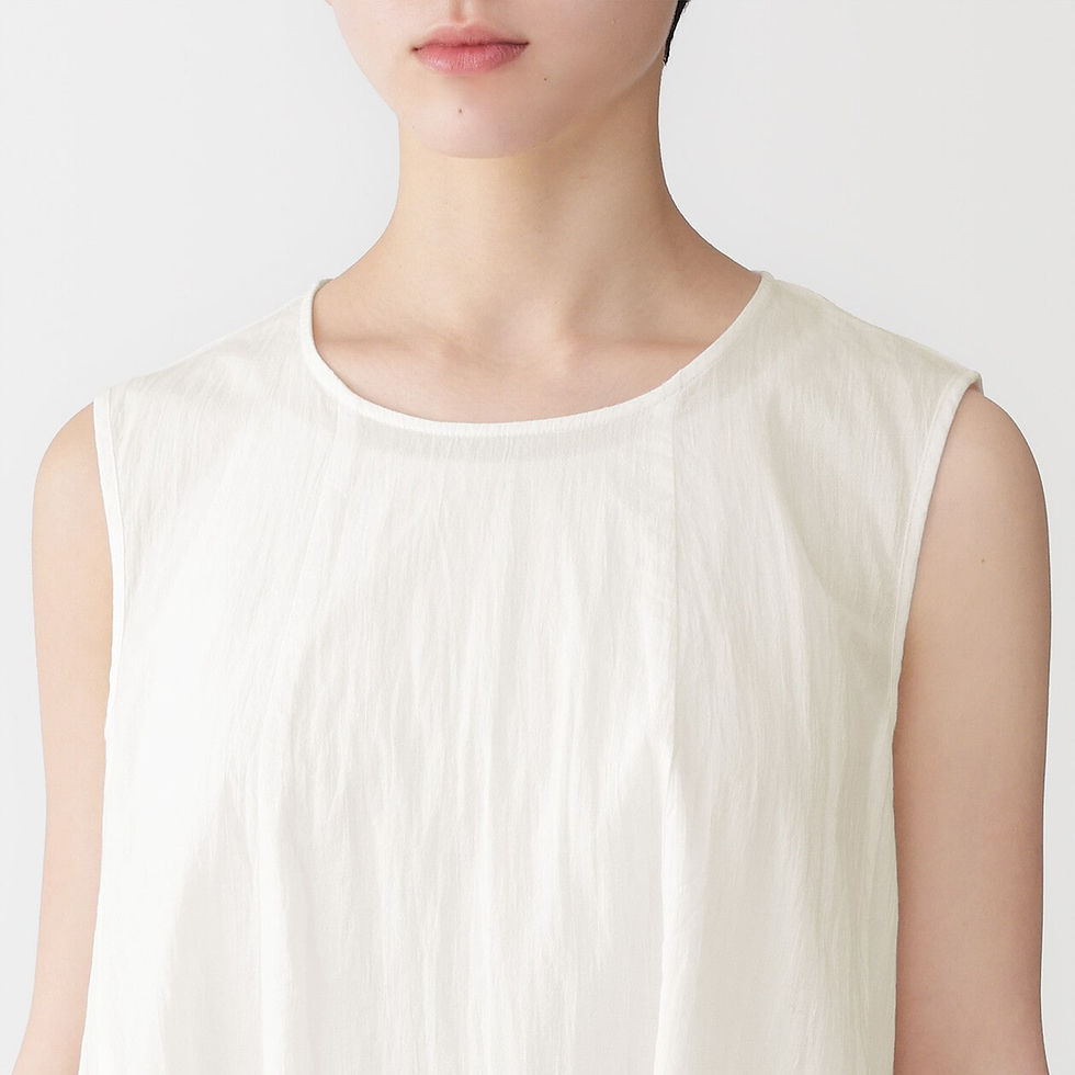 Thumbnail: Womens Irregular Crepe Sleeveless Blouse