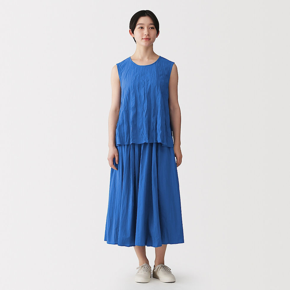 Thumbnail: Womens Irregular Crepe Sleeveless Blouse