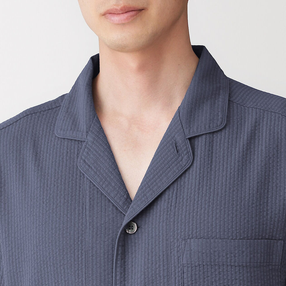 Thumbnail: Mens Airy Seersucker Short Sleeve Pajamas