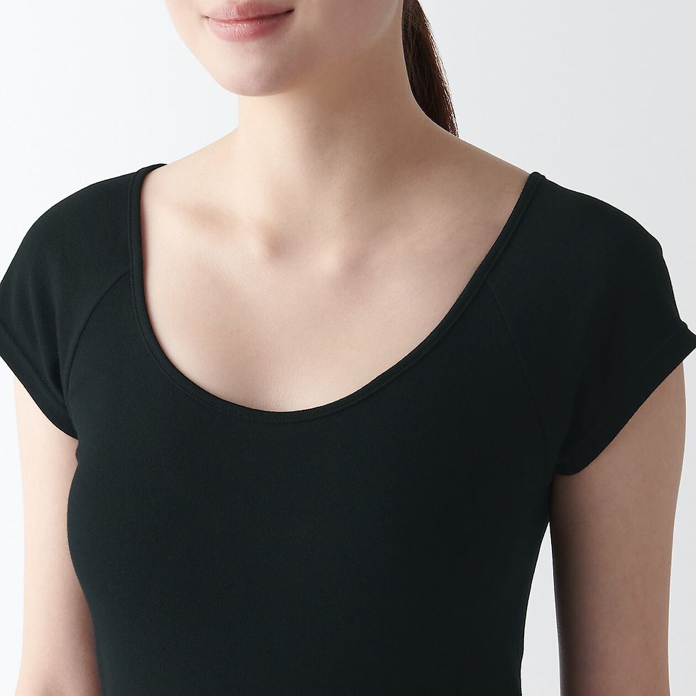 Thumbnail: Womens Cotton Ribbed French Sleeve T-Shirt