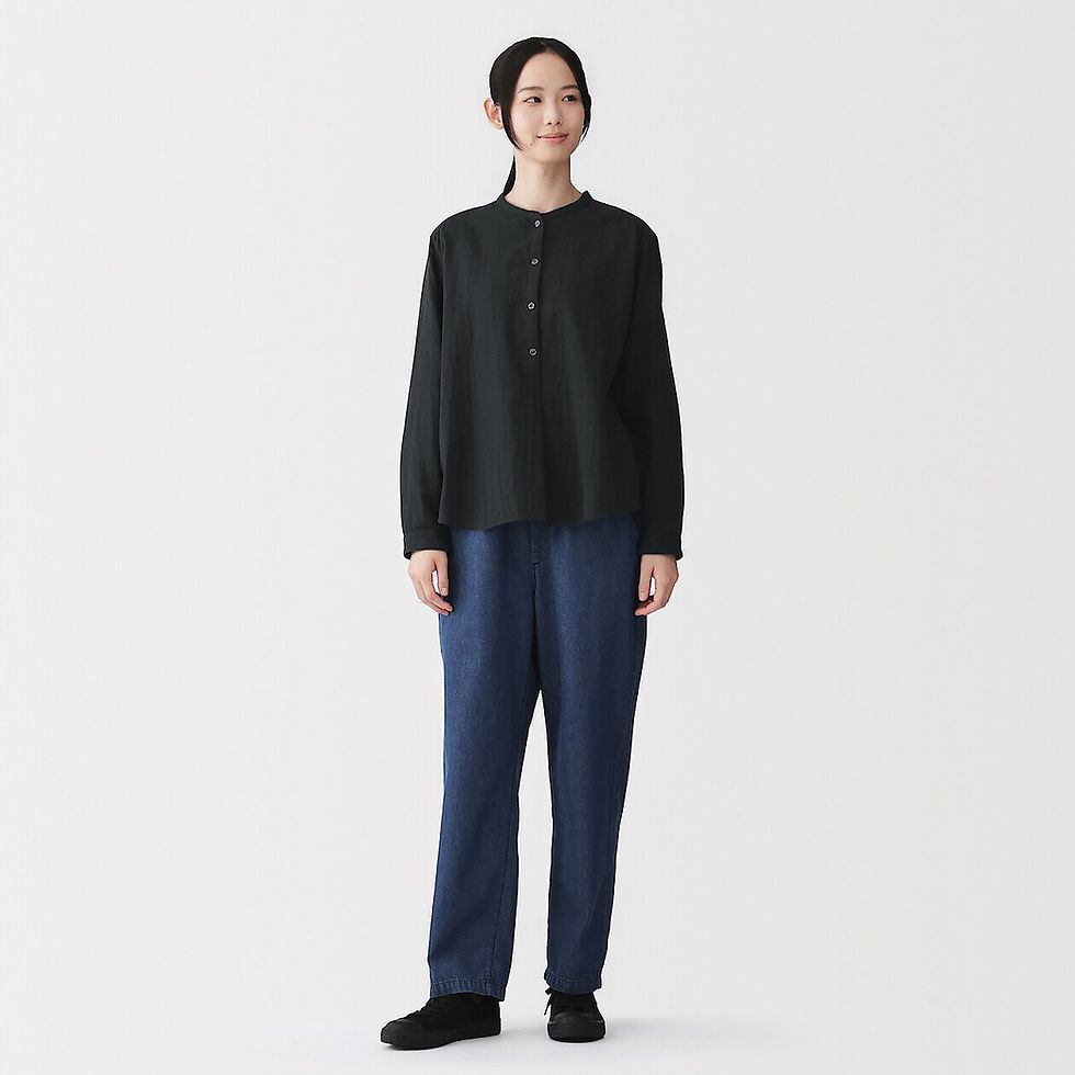 Thumbnail: Womens Kapok Blended Double Gauze Long Sleeve Blouse