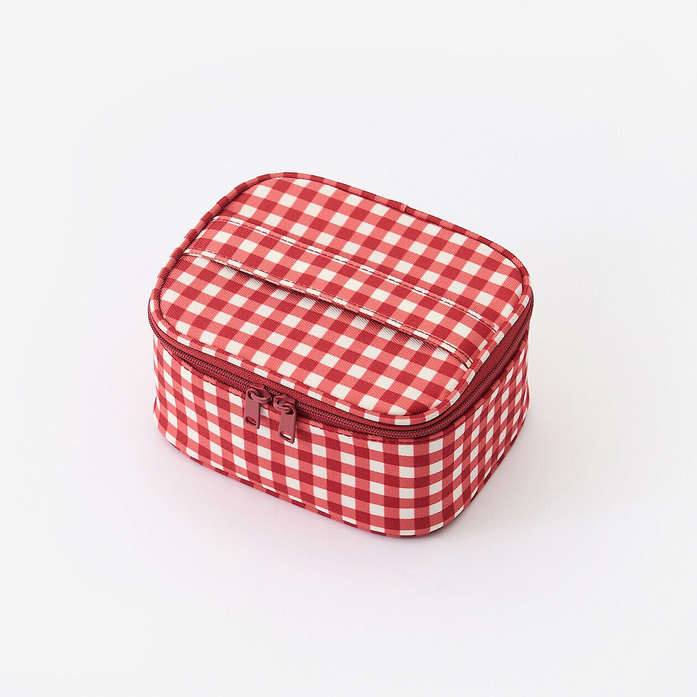 Thumbnail: Gingham Vanity Pouch with Mirror