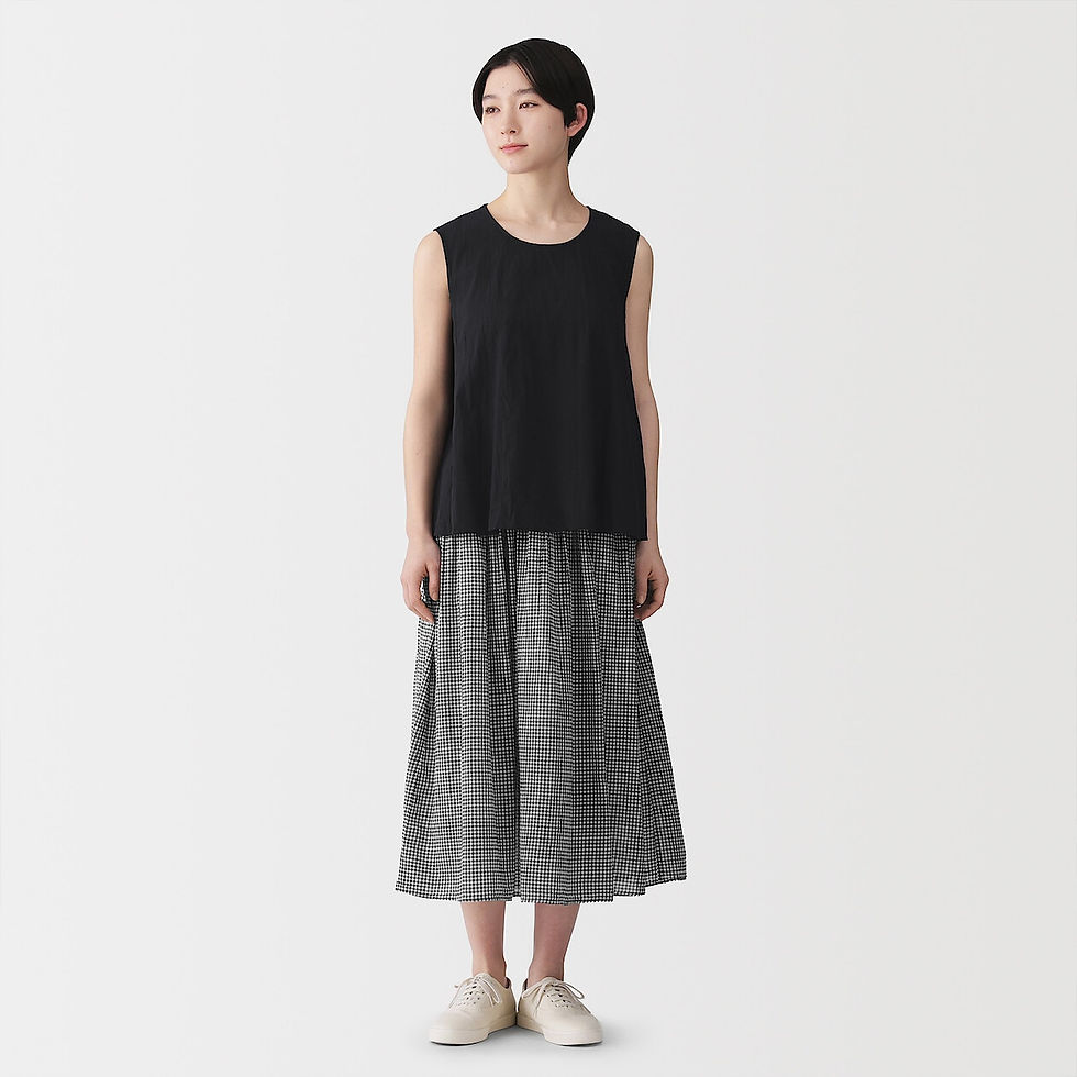 Thumbnail: Womens Irregular Crepe Sleeveless Blouse