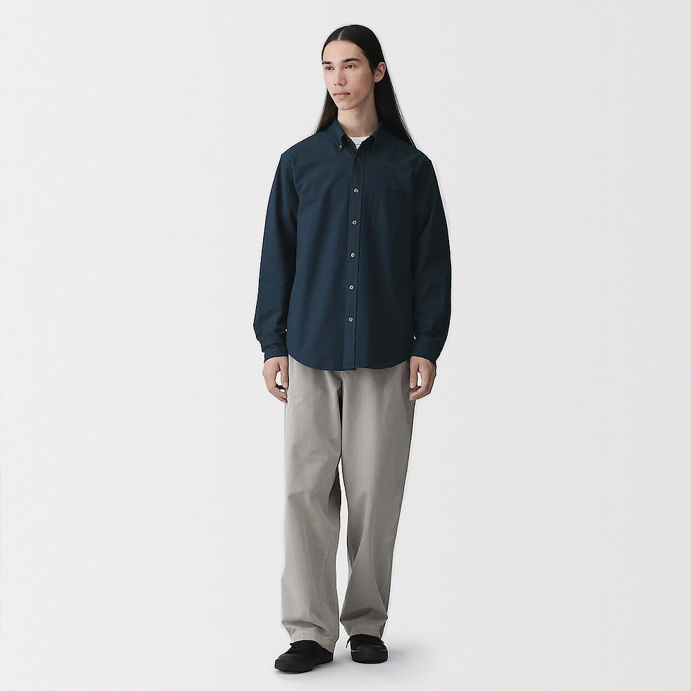Thumbnail: Mens Washed Oxford Button Down Long Sleeve Shirt