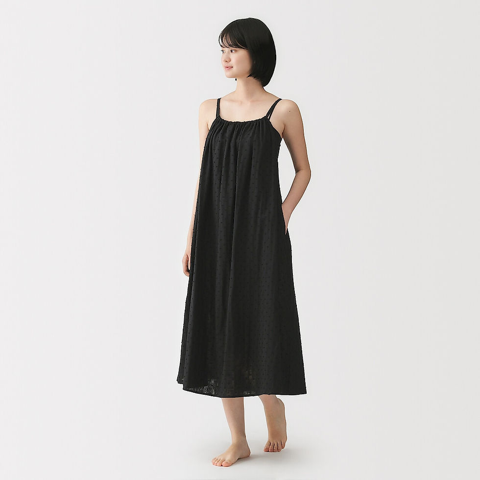Thumbnail: Womens Double Gauze Dot Dobby Camisole Dress