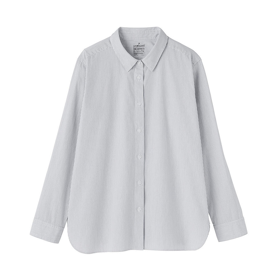 Thumbnail: Womens Washed Broadcloth Regular Collar Long Sleeve Shirt