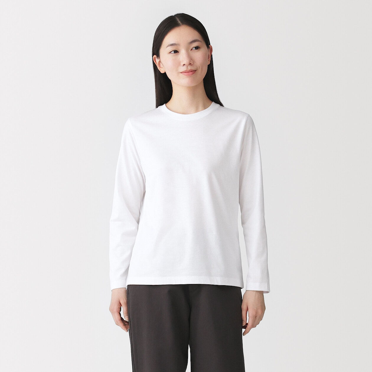 Womens Jersey Crew Neck Long Sleeve T-Shirt
