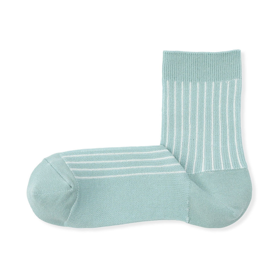 Thumbnail: Womens Right Angle Loose Top Jacquard Short Socks
