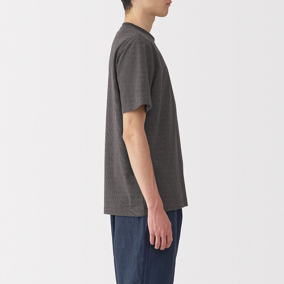 Thumbnail: Mens Jersey Striped Crew Neck Short Sleeve T-Shirt
