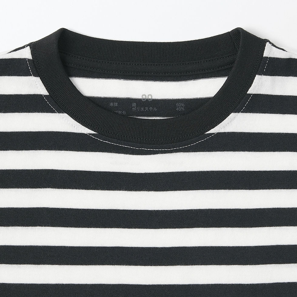 Thumbnail: Baby Crewneck Short T-Shirt (Border)