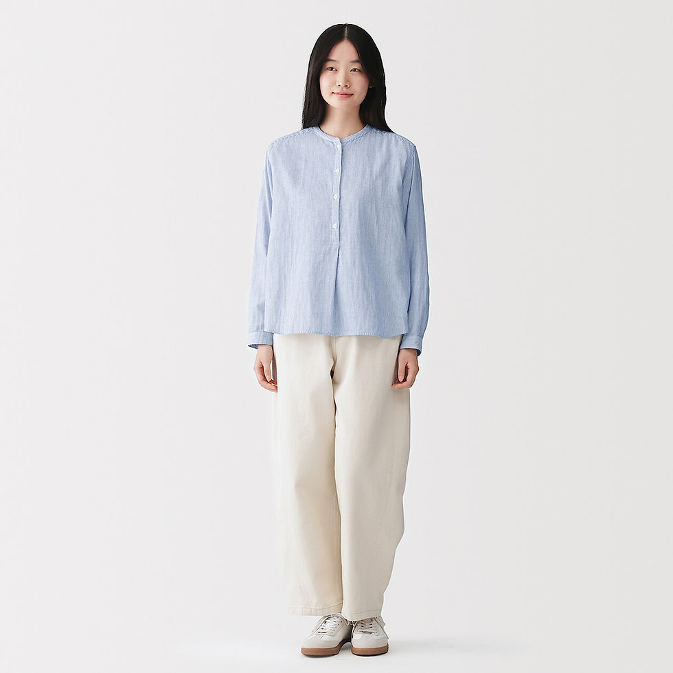 Thumbnail: Womens Kapok Blended Double Gauze Long Sleeve Blouse