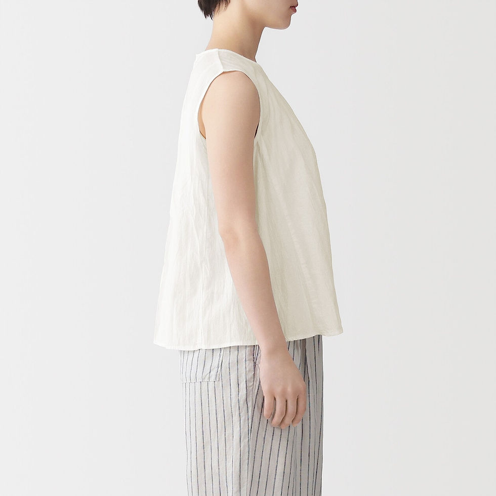 Thumbnail: Womens Irregular Crepe Sleeveless Blouse