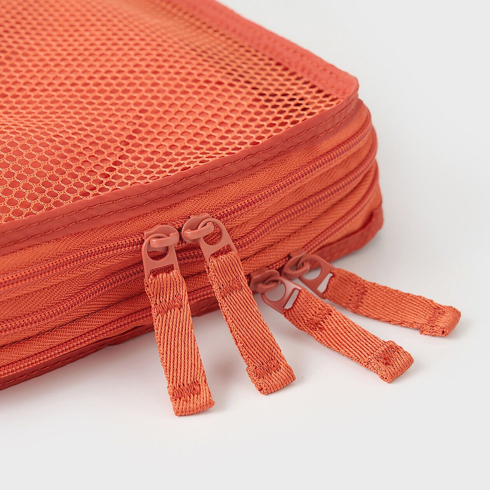 Thumbnail: Foldable Gusset Case Double Expandable Beige - Medium