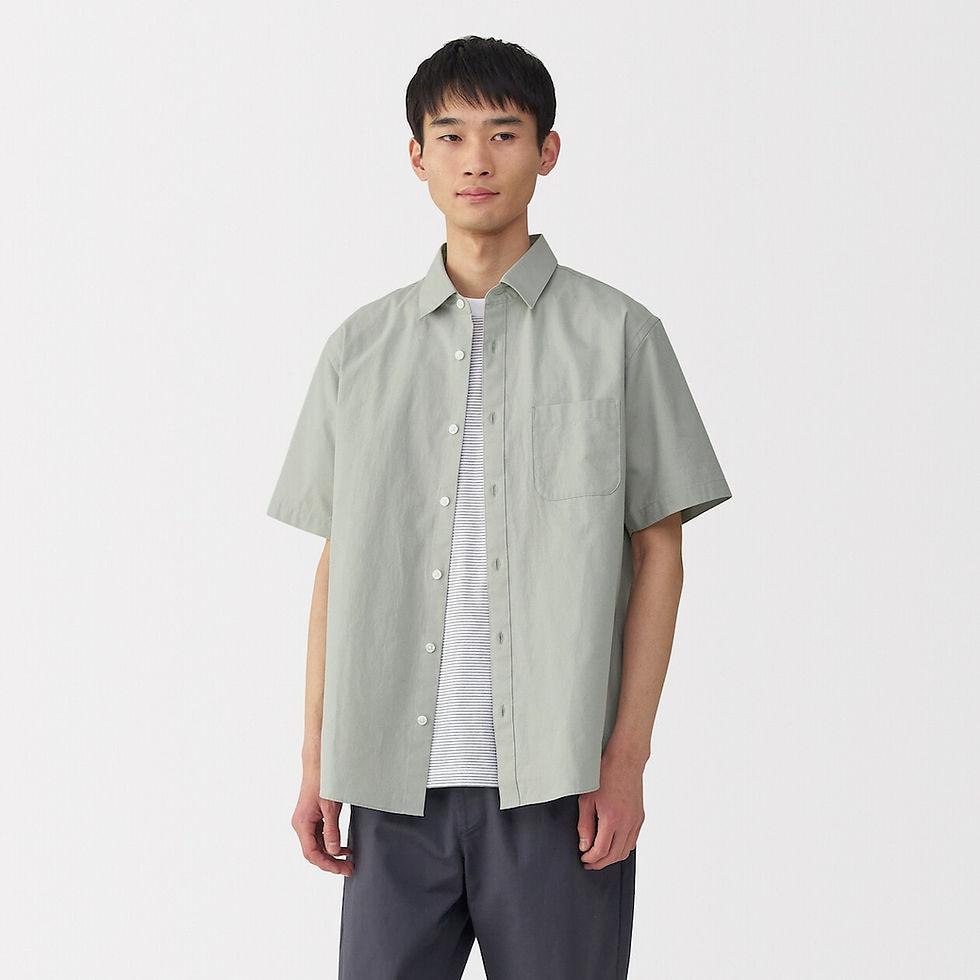 Thumbnail: Mens Washed Broadcloth Short Sleeve Shirt