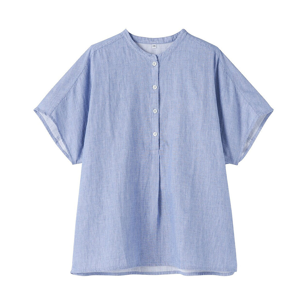 Thumbnail: Womens Kapok Blended Double Gauze Short Sleeve Blouse