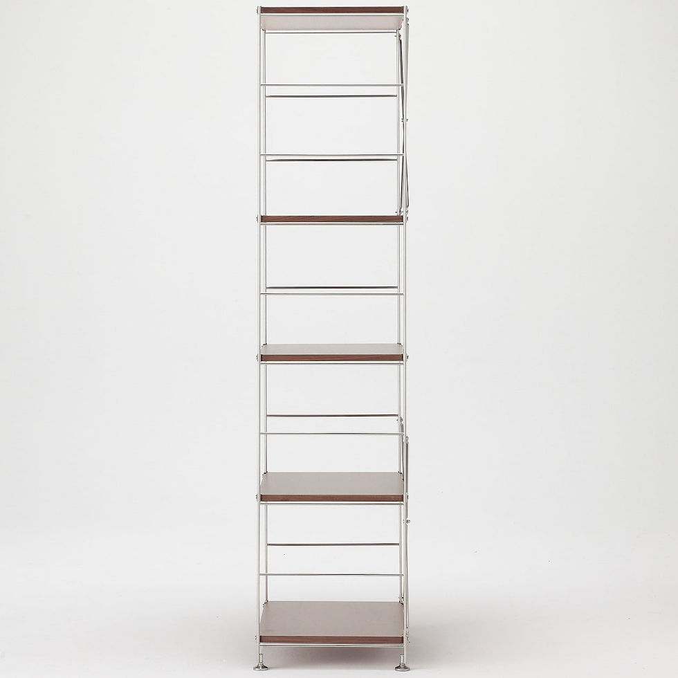 Thumbnail: Stainless Steel Unit Shelf Set - Walnut Wood