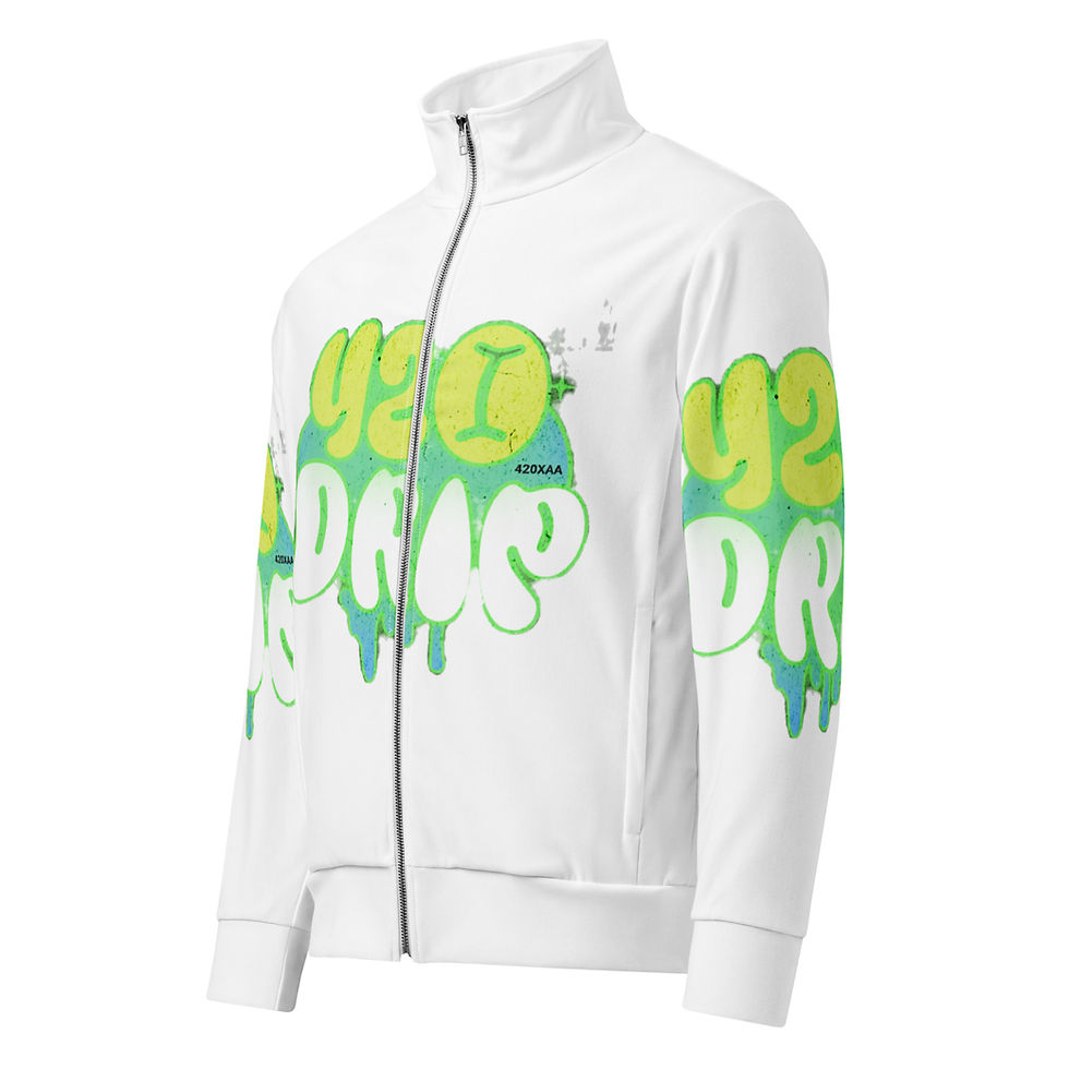 Thumbnail: White jacket with green and blue 'Y2K DRIP' graphic