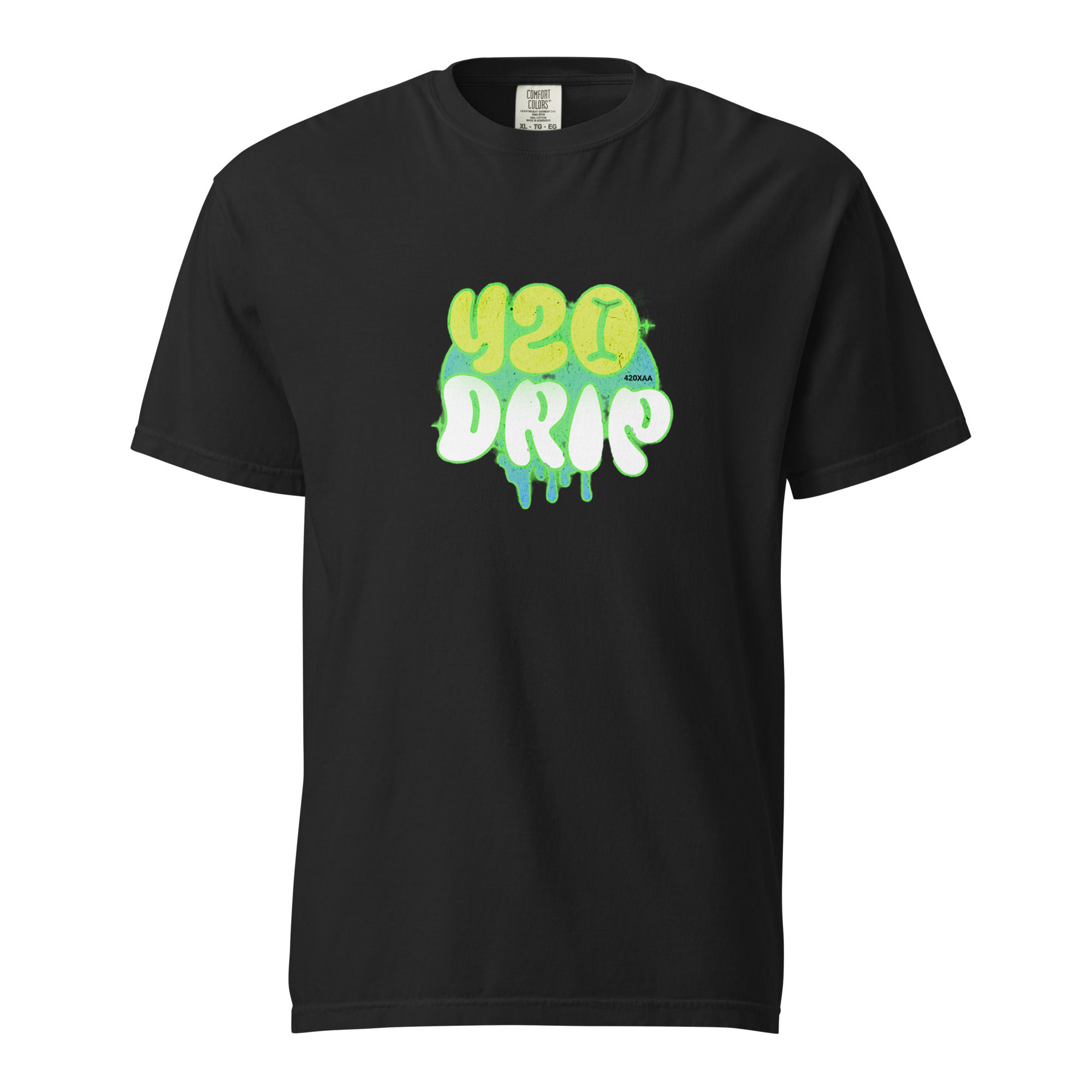 Black t-shirt with 420 DRIP graphic