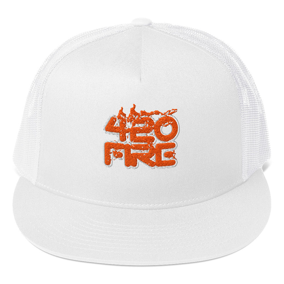 Thumbnail: White trucker cap with "420 FIRE" text