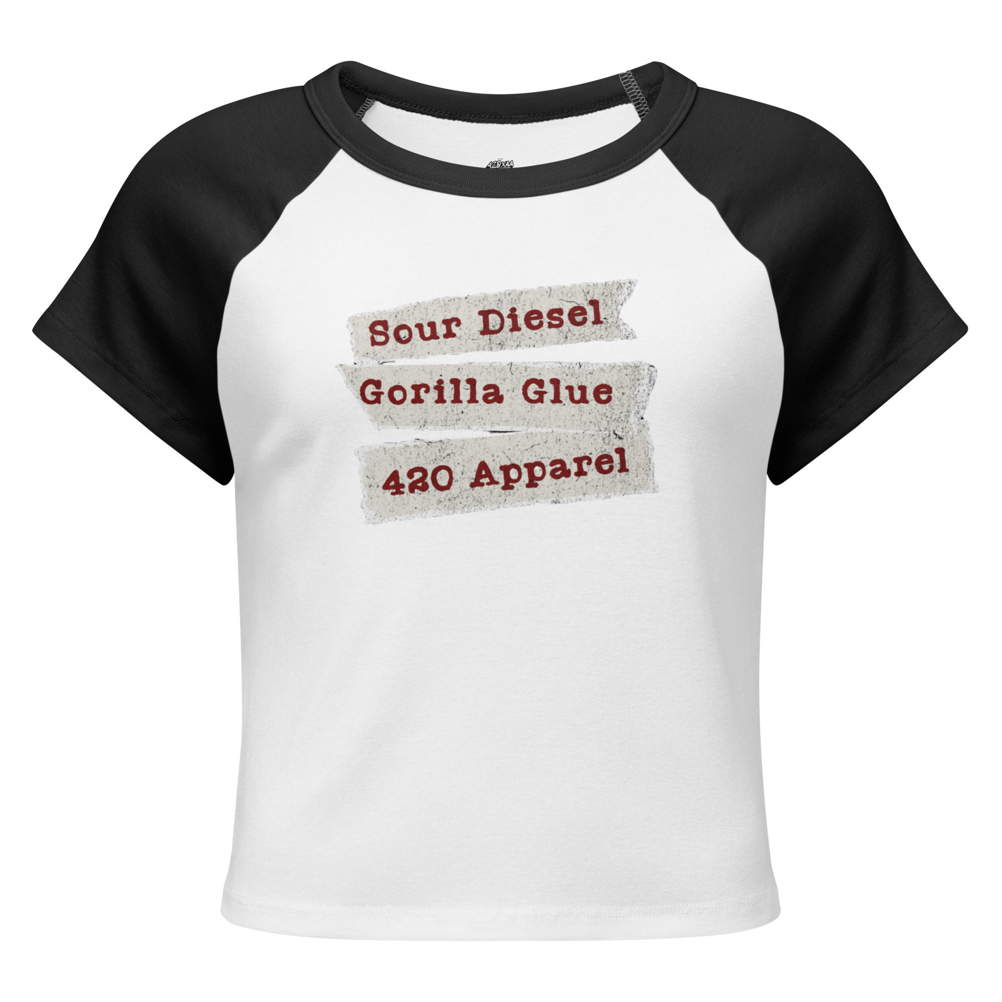 Crop top with Sour Diesel Gorilla Glue 420 Apparel text