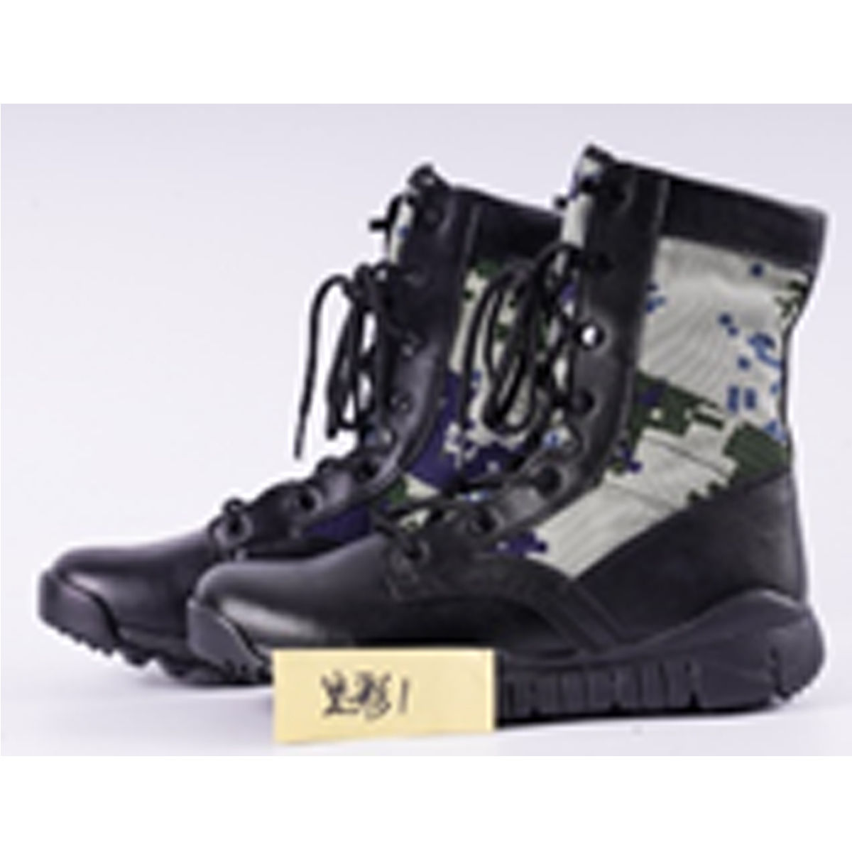 Camo Men's 8 inch Black Leather Lace Up, Combat Boot