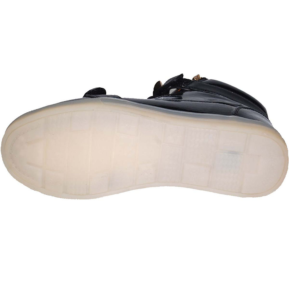 Thumbnail: LED Flashing Lighted Outsoles Gold Hi Top Fashion Sneakers