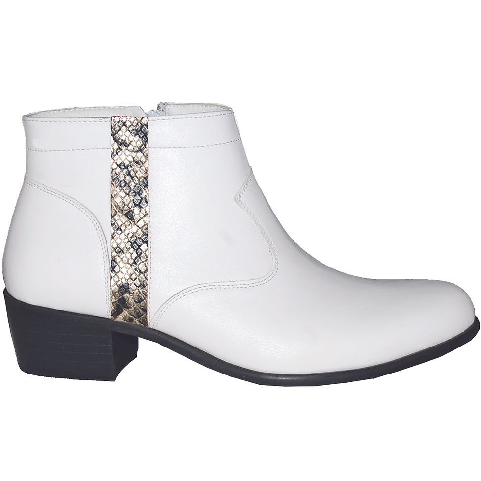 Stylish Cuban Heel with Snake Skin Detail