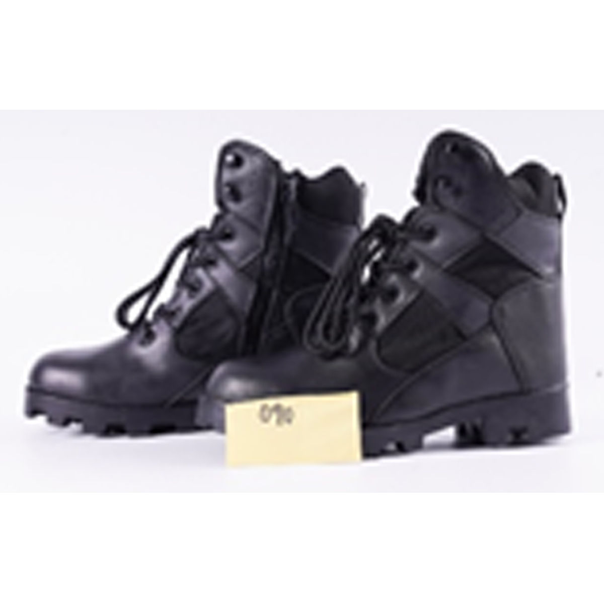 Men's 7 inch Leather Black Lace Up with Side Zipper Combat, Tactical Boot