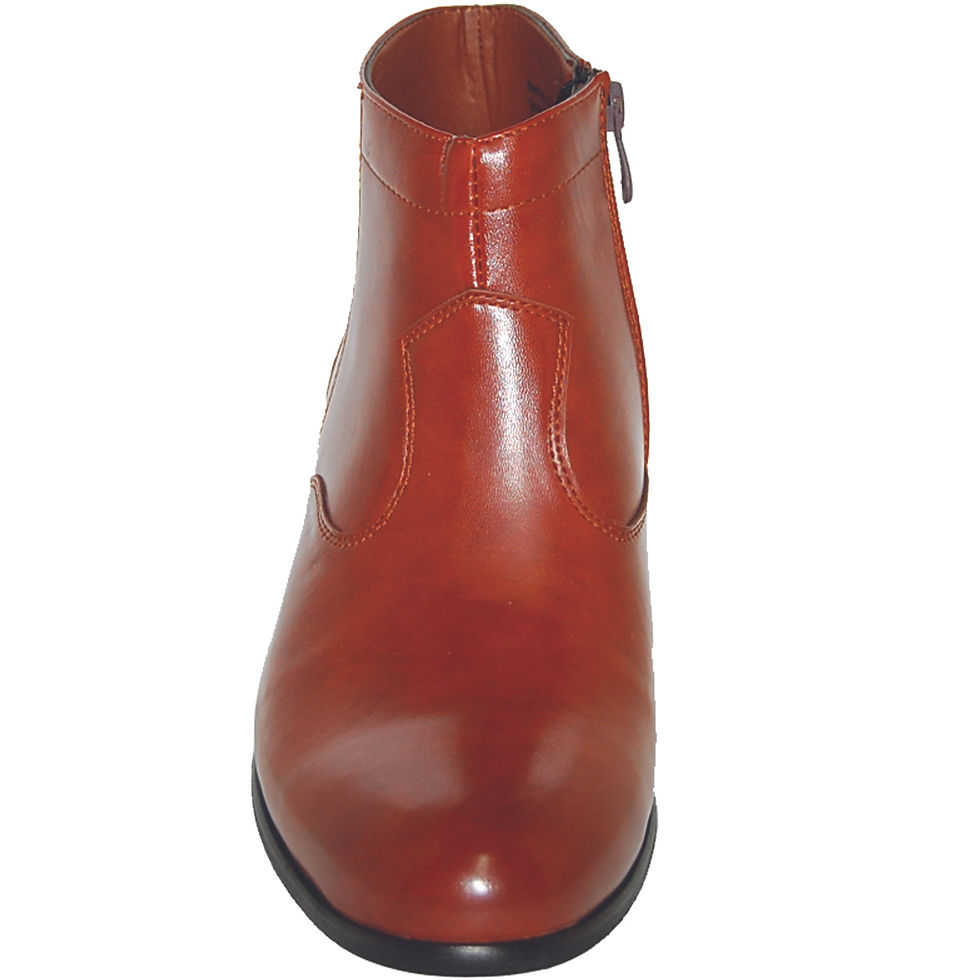 Thumbnail: Brown Stylish Cuban Heel with Gold Snake Skin Detail