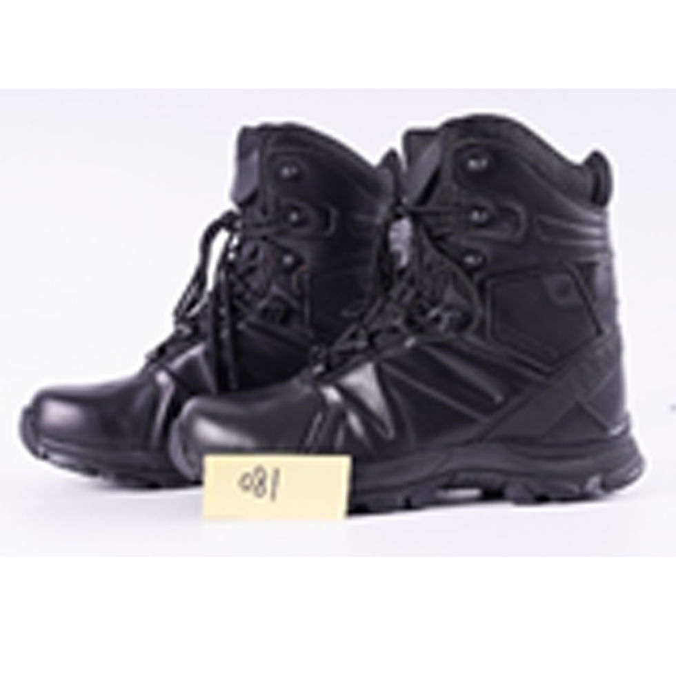 Lazer Men's 8 inch Black Leather Lace Up Combat, Tactical Boot