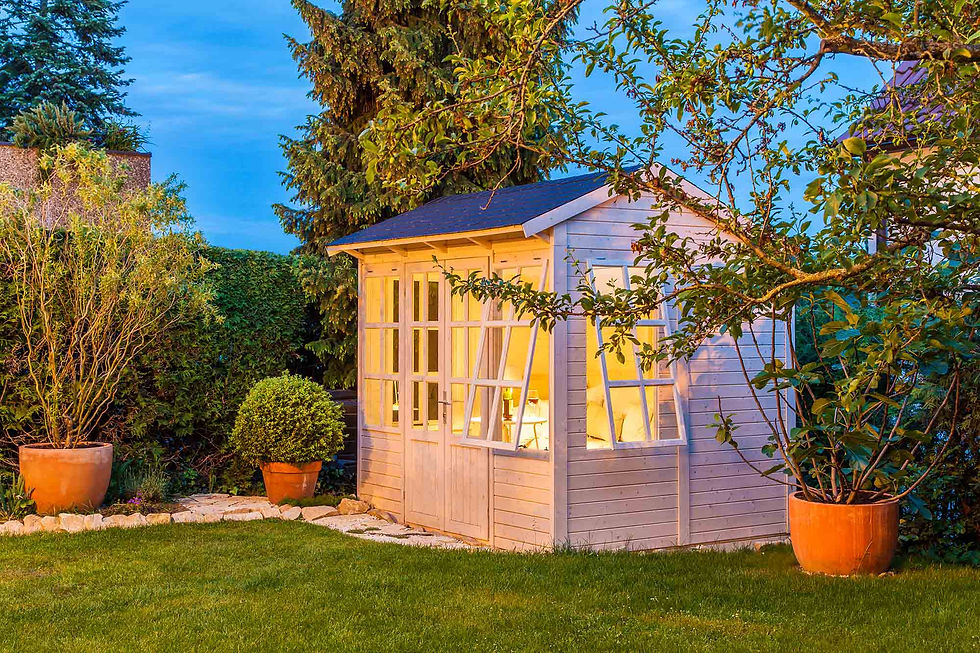 Lighted garden shed