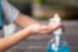 hand-sanitiser being used