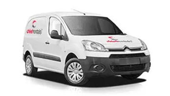 Compact van with Chief Rentals signage