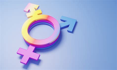 A colorful gender symbol combining male, female, and transgender signs on a light blue background, symbolizing inclusivity and diversity.