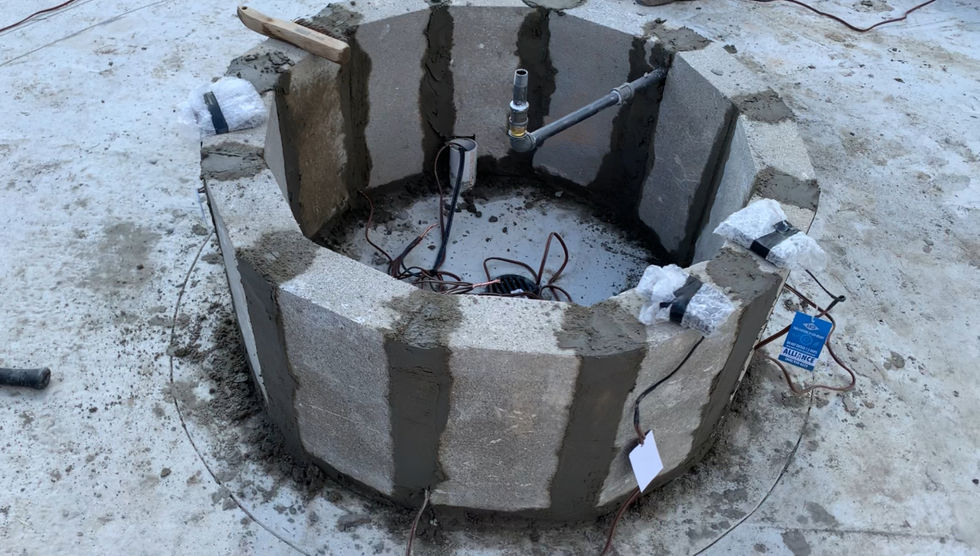 Fire pit construction in progress