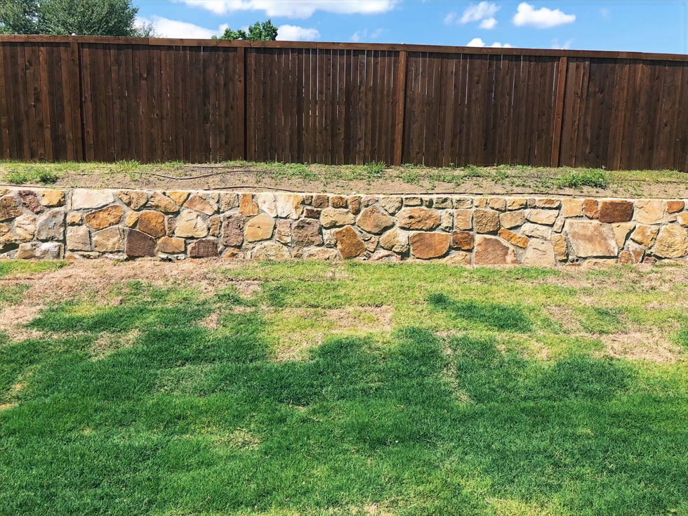 retaining wall and fence