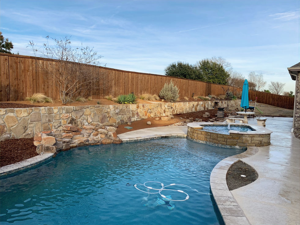 xeriscaping, pool, low maintenance plants
