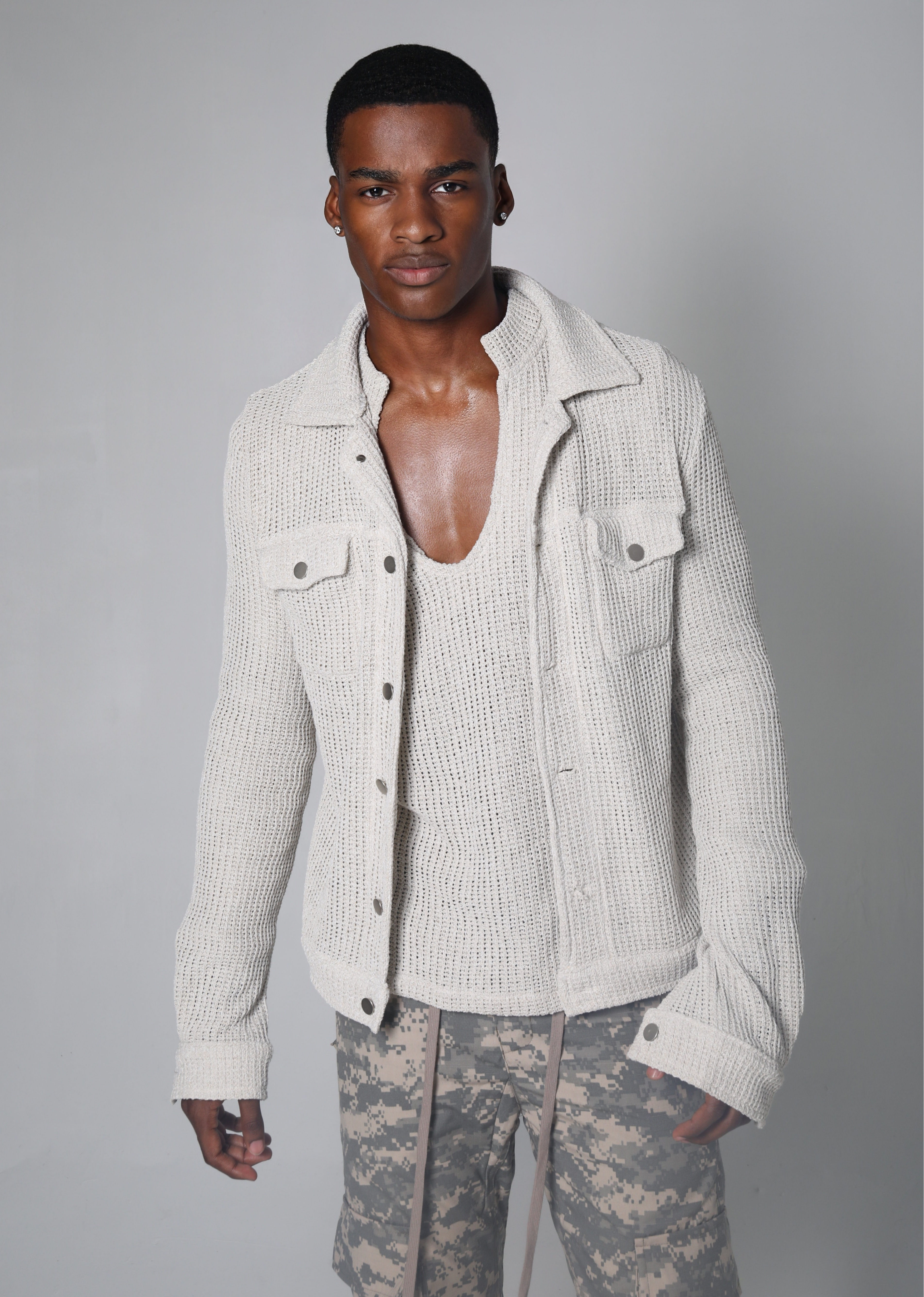 Savrix Knitted Button Up Jacket