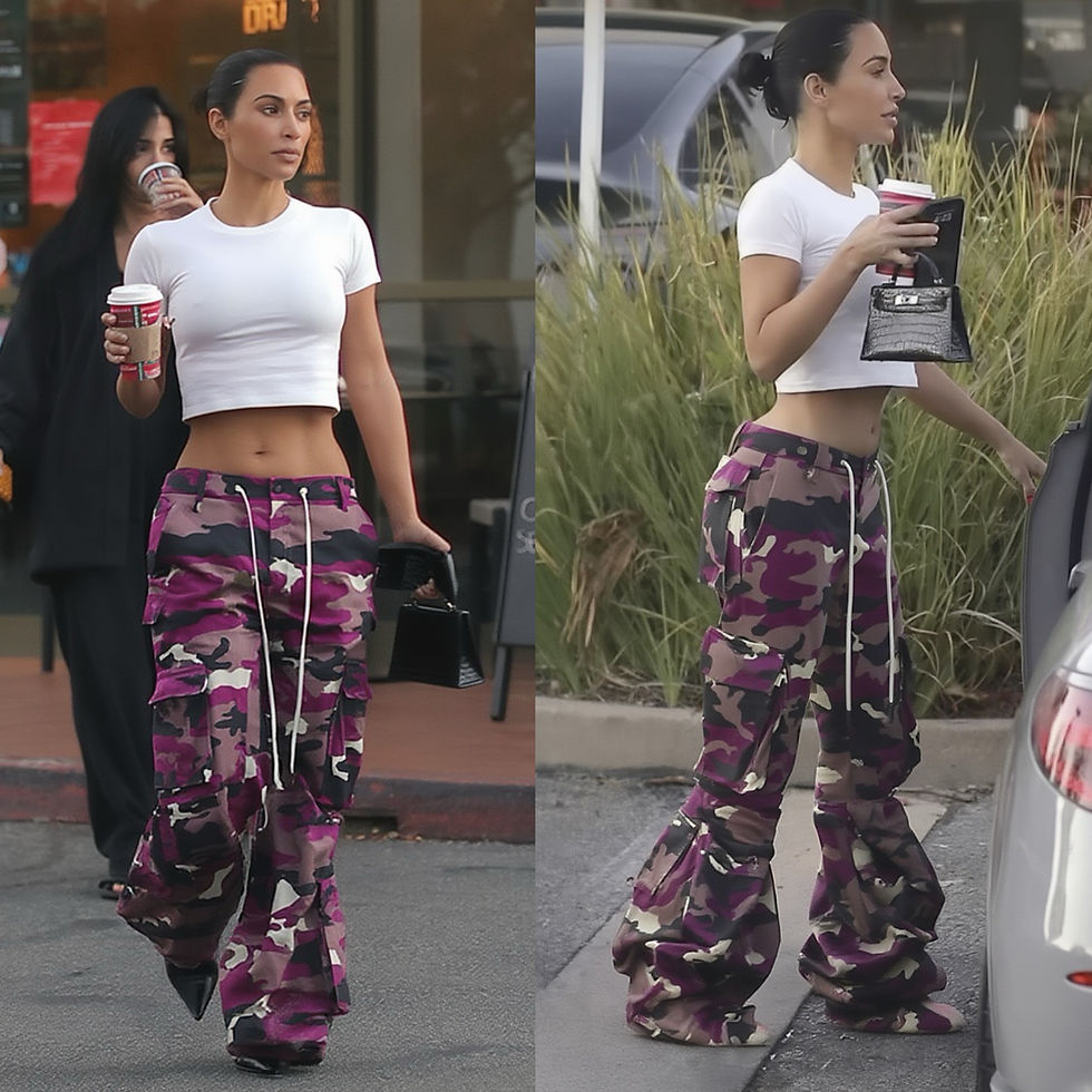 Thumbnail: Purple Pipe Flare Camo Pants