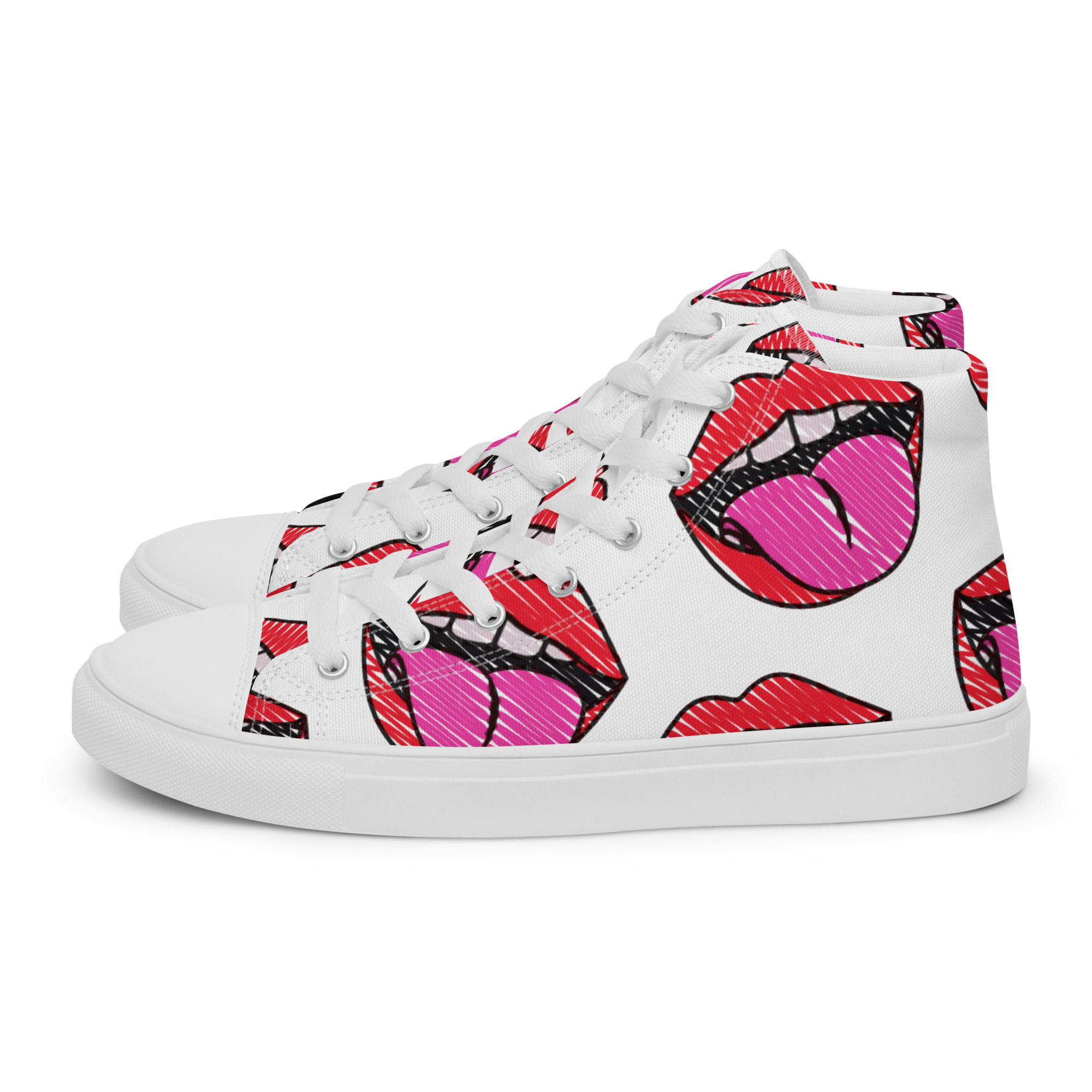 Tongue Out Women’s high top canvas shoes
