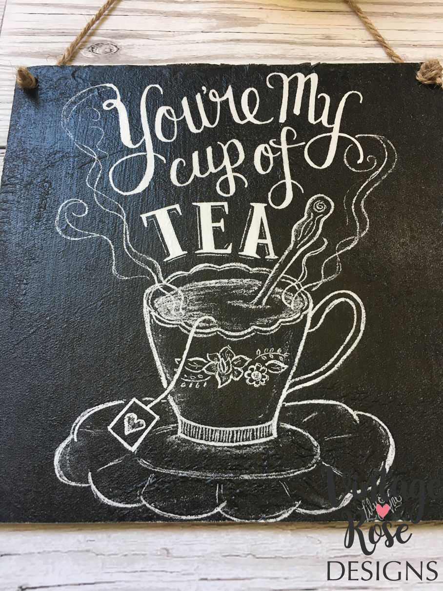 Thumbnail: Tea Hanging Chalkboard Style Plaque