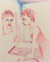 figurative drawing fine arts colored pencil selfportrait