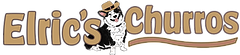 Banner Logo - A dog with a cowboy hat and the words Elrics Churros