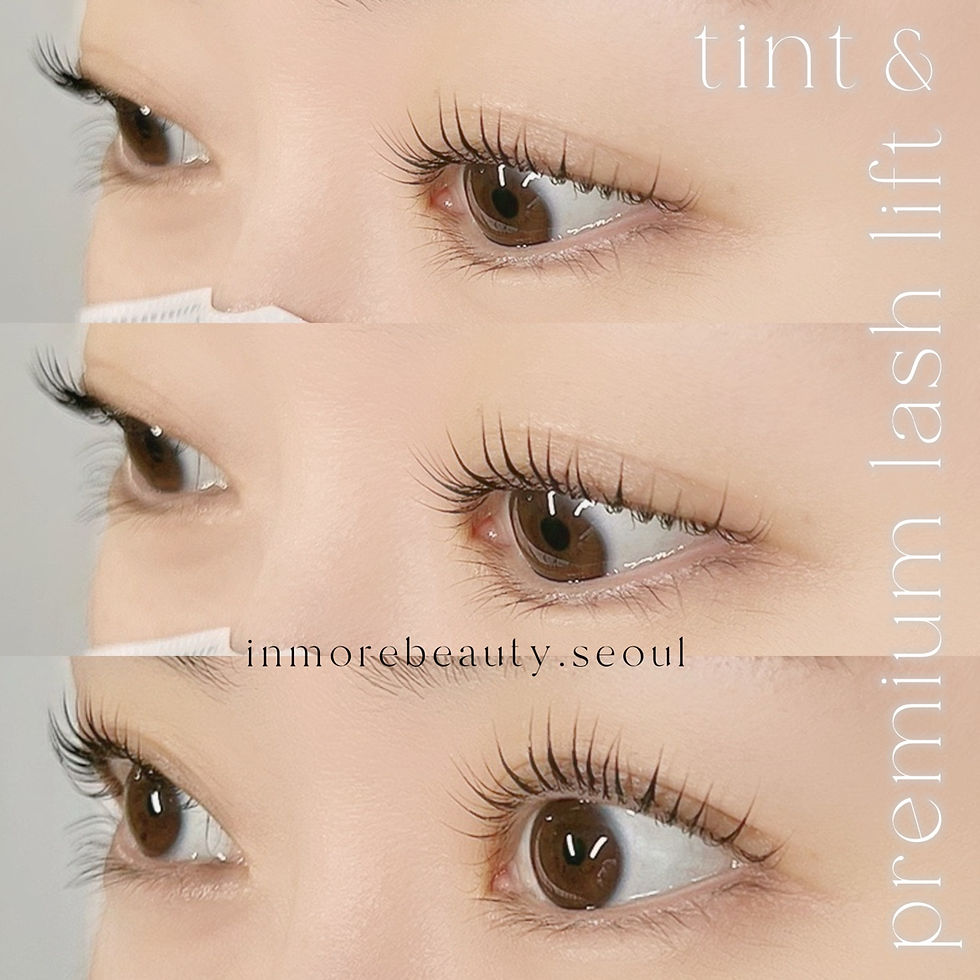 Lash lift and tint result at INMOREBEAUTY SEOUL, Korean beauty studio in Gangnam