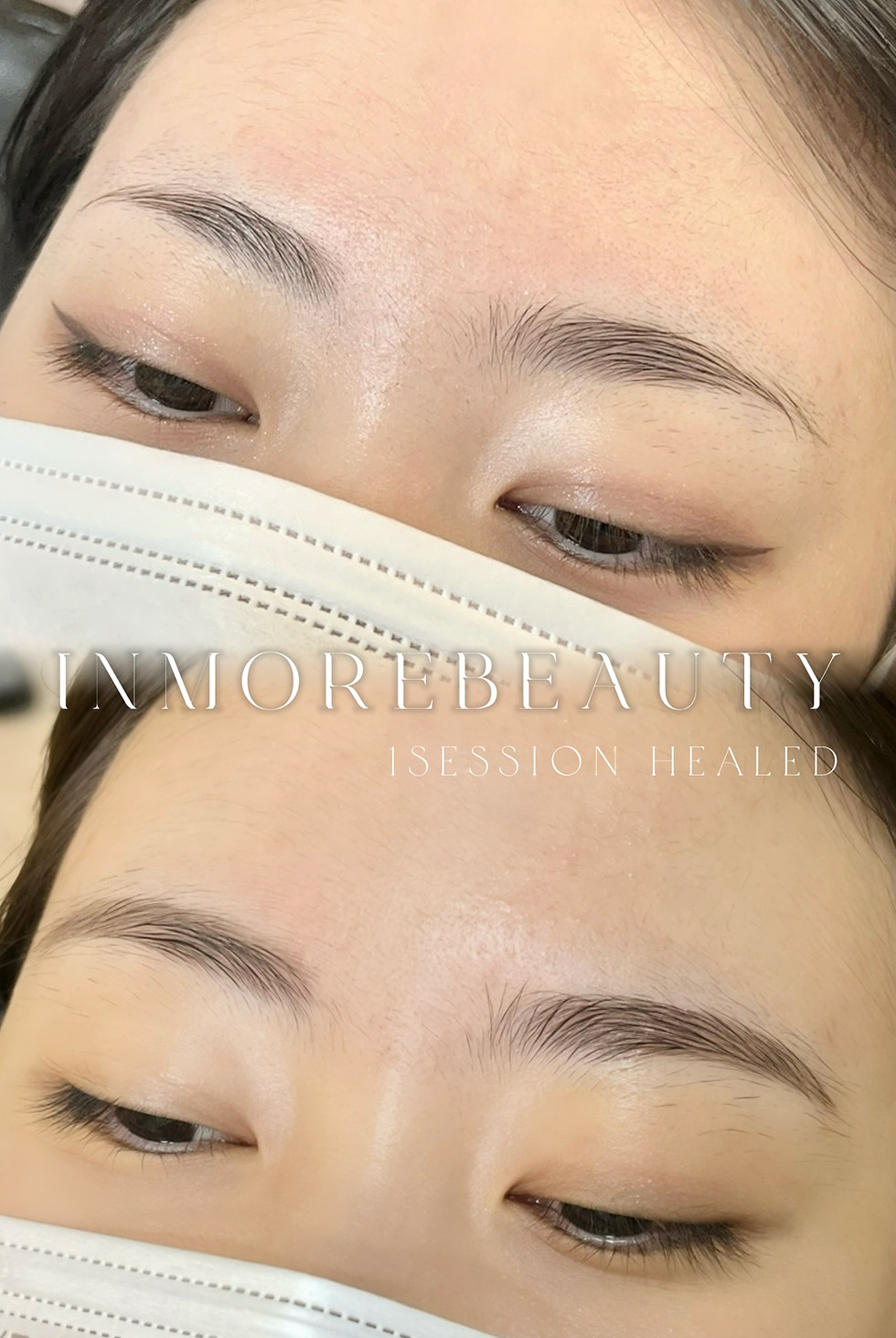 Healed eyebrow mapping result after first PMU session at INMOREBEAUTY SEOUL