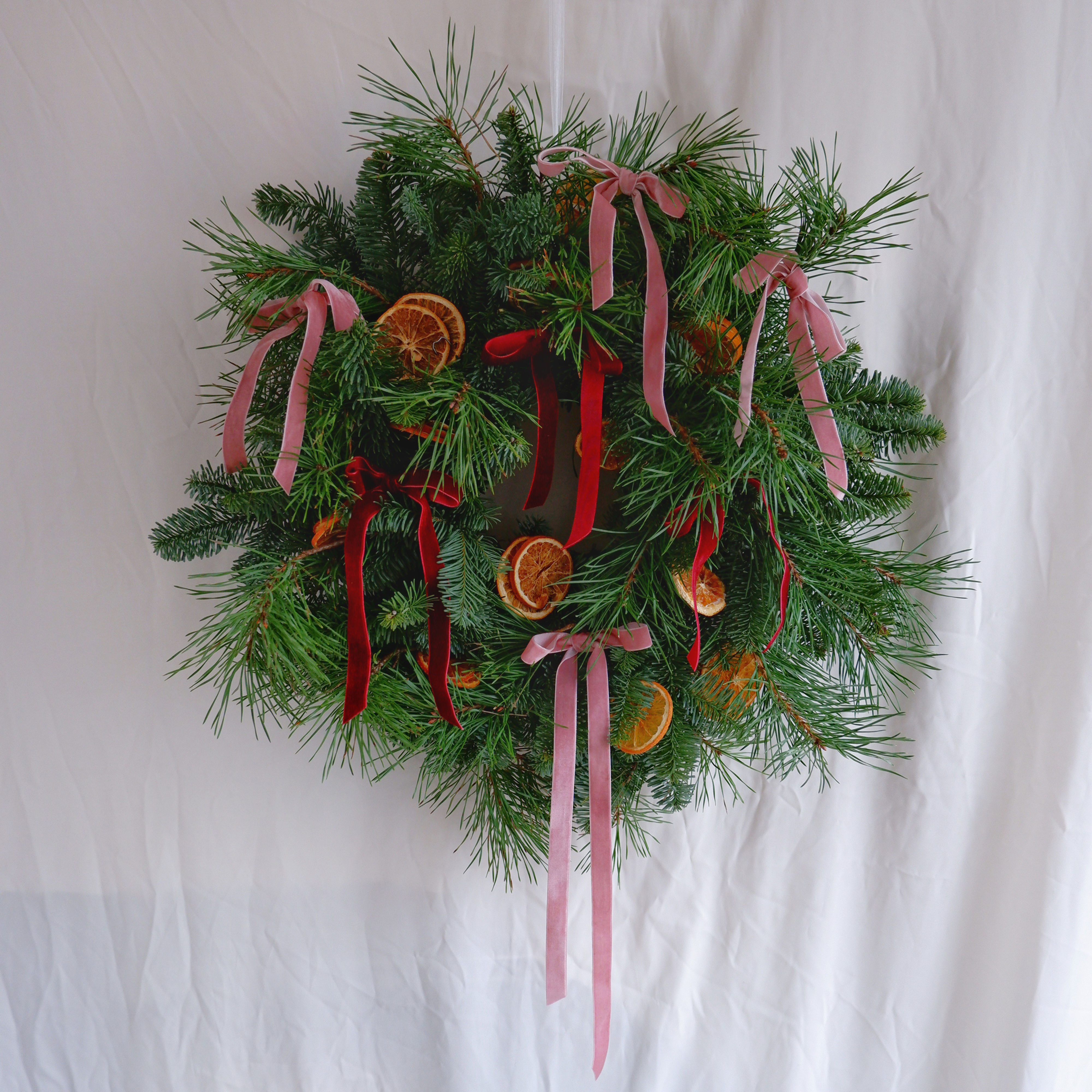 Festive Bow Wreath - Pink
