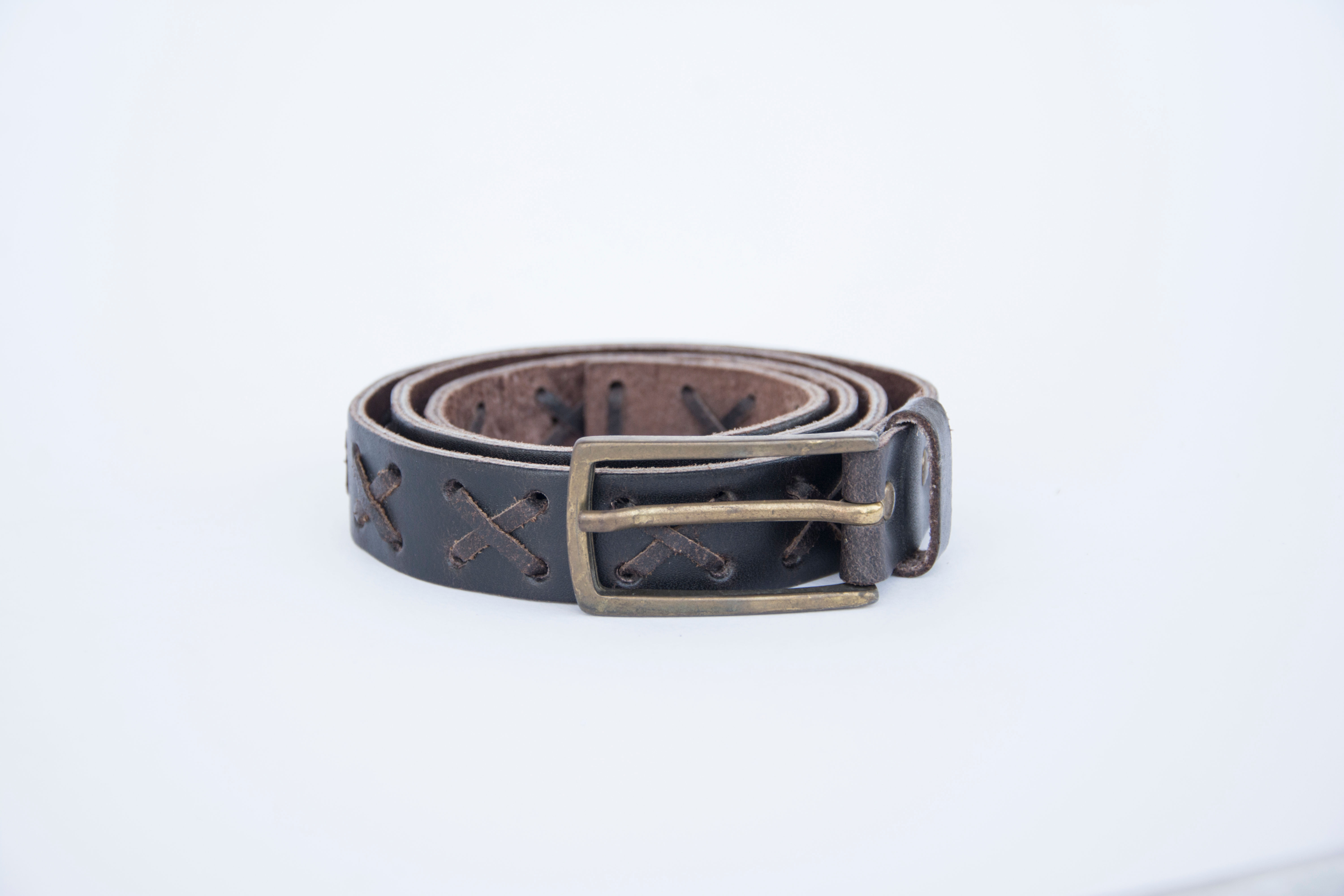 Handcrafted leather belt with fine details