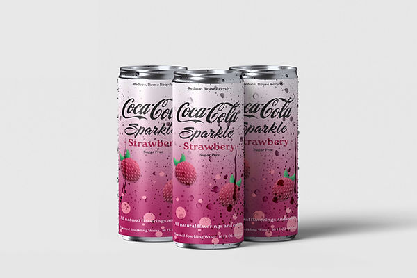 An image of a fictional Coca-Cola flavored sparkling water.